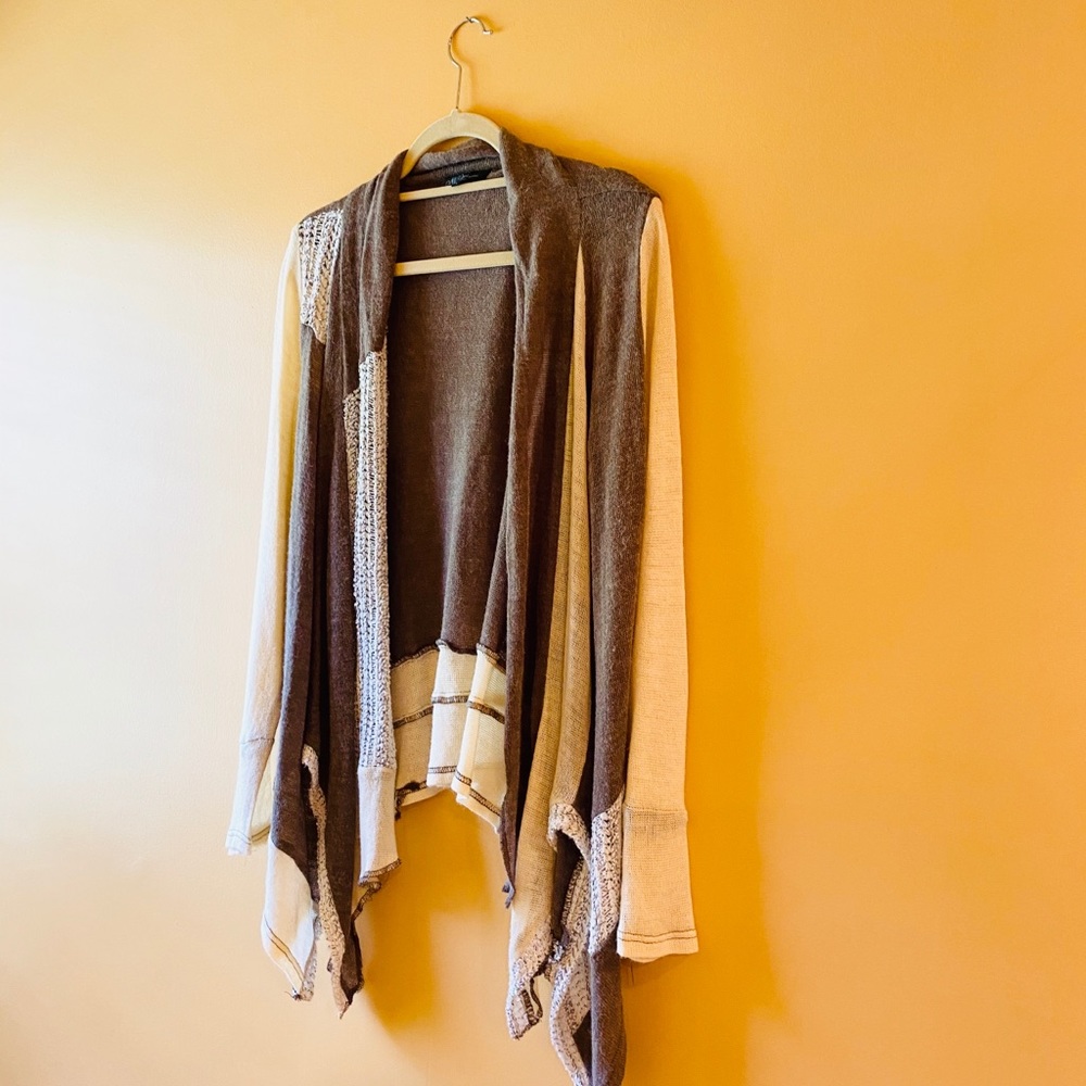 EUC NICOLE SABBATTINI BOHO CROCHET CARDIGAN